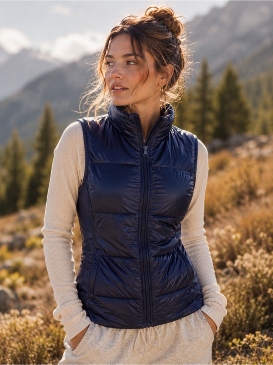 Fabletics Jackets & Blazers - Fabletics Elliot Packable Puffer Vest Deep Navy Lightweight Size M